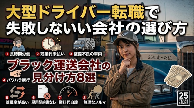 大型ドライバー転職で失敗しない会社の選び方｜ブラック運送会社の見分け方8選