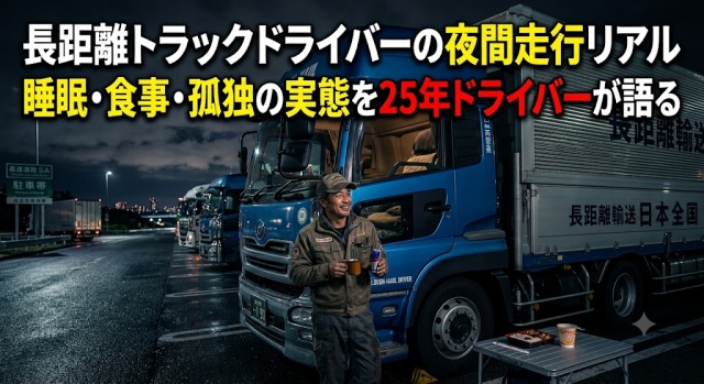 長距離トラックドライバーの夜間走行リアル｜睡眠・食事・孤独の実態を25年ドライバーが語る