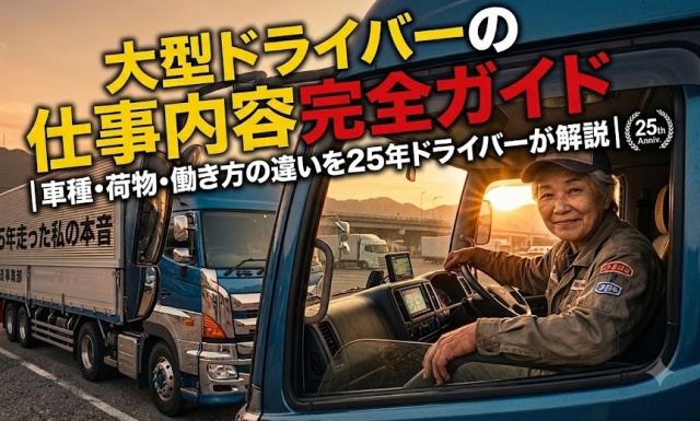 大型ドライバーの仕事内容完全ガイド｜車種・荷物・働き方の違いを25年ドライバーが解説